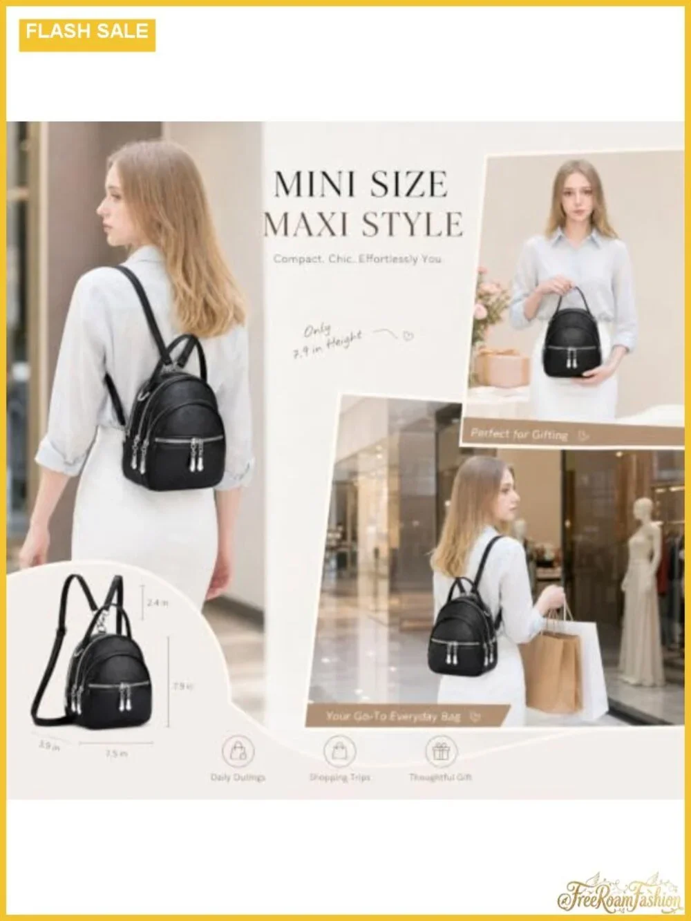 Convertible Backpack Purse for Women PU Leather Handbag Crossbody